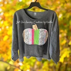 One of a kind halloween quilted sweatshirt